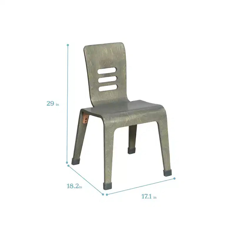Chaise empilable en bois courbé, hauteur d'assise 40,64 cm