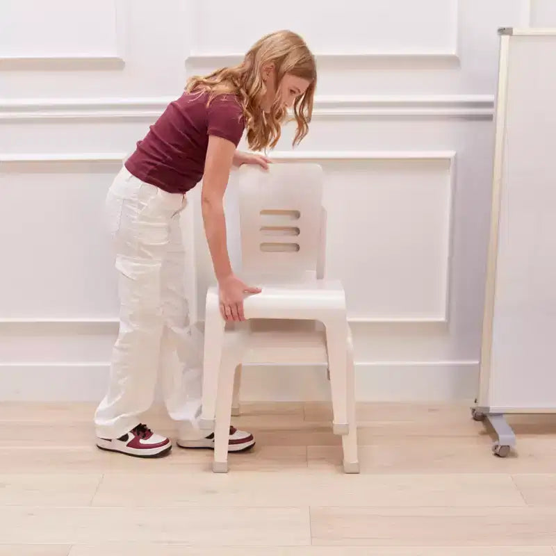 Chaise empilable en bois courbé, hauteur d'assise 40,64 cm