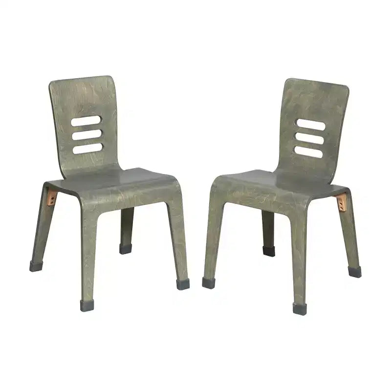 ECR4Kids Stackable Bentwood Chair, 16in Seat Height, Montessori Furniture, 2-Pack