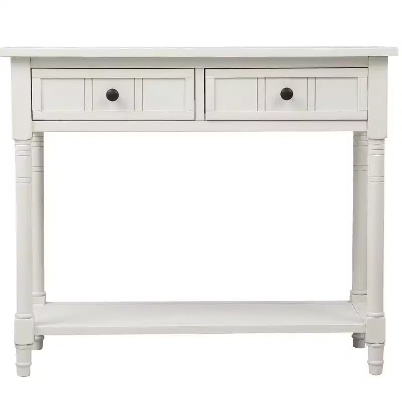 Console de style traditionnel avec deux tiroirs et une étagère inférieure