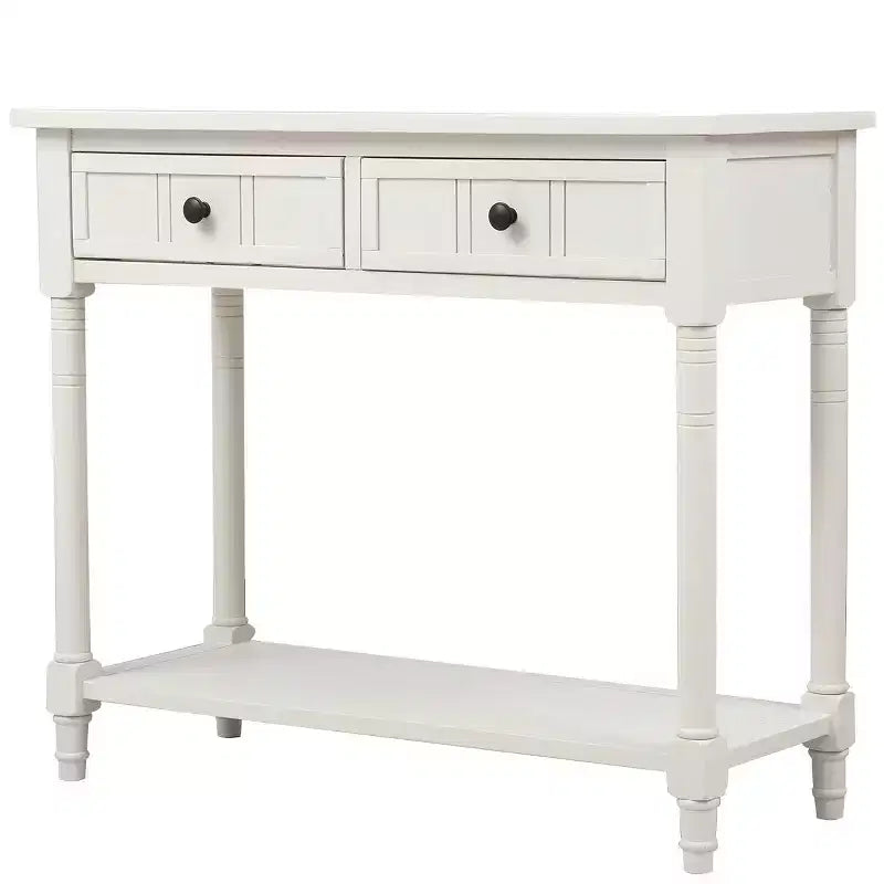 Console de style traditionnel avec deux tiroirs et une étagère inférieure