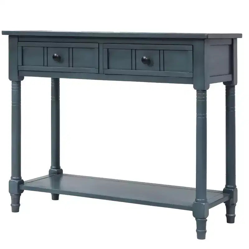 Console de style traditionnel avec deux tiroirs et une étagère inférieure