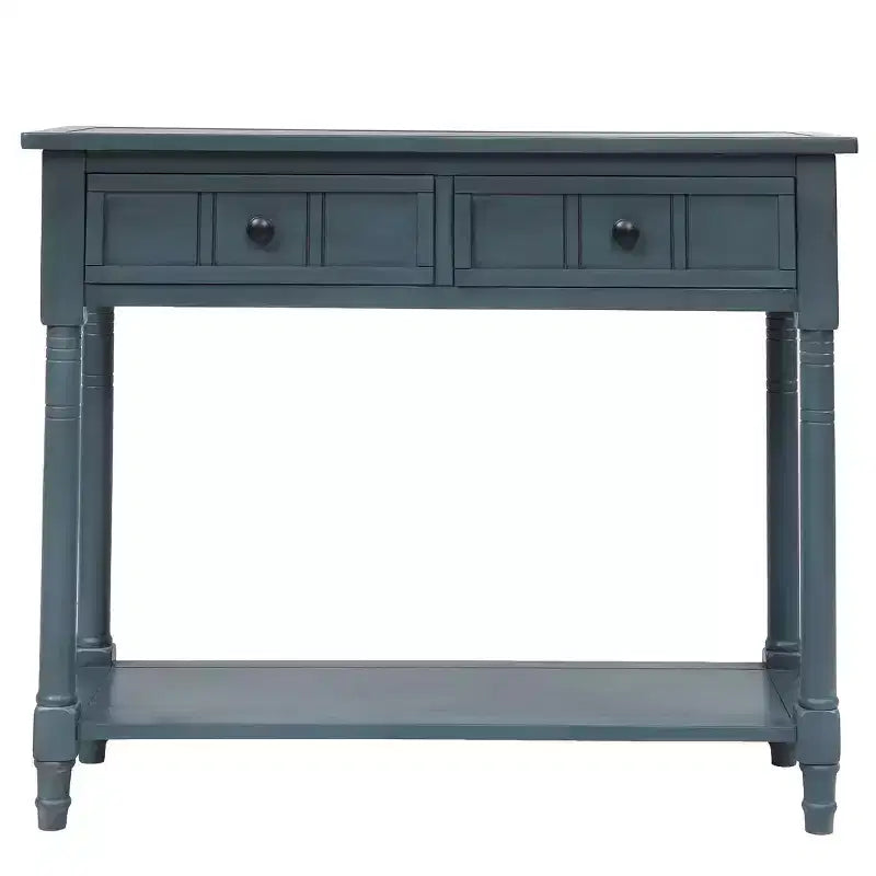 Console de style traditionnel avec deux tiroirs et une étagère inférieure