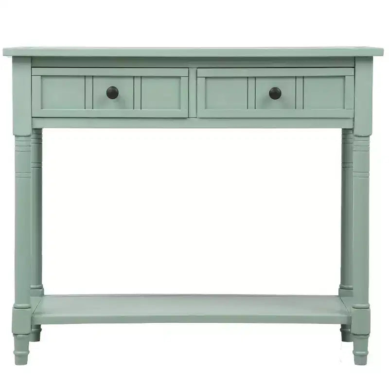 Console de style traditionnel avec deux tiroirs et une étagère inférieure