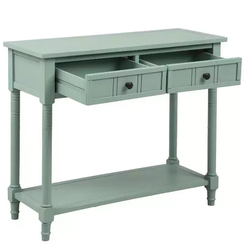 Console de style traditionnel avec deux tiroirs et une étagère inférieure