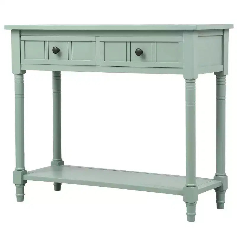Console de style traditionnel avec deux tiroirs et une étagère inférieure