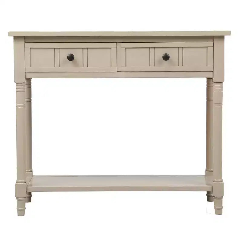 Console de style traditionnel avec deux tiroirs et une étagère inférieure