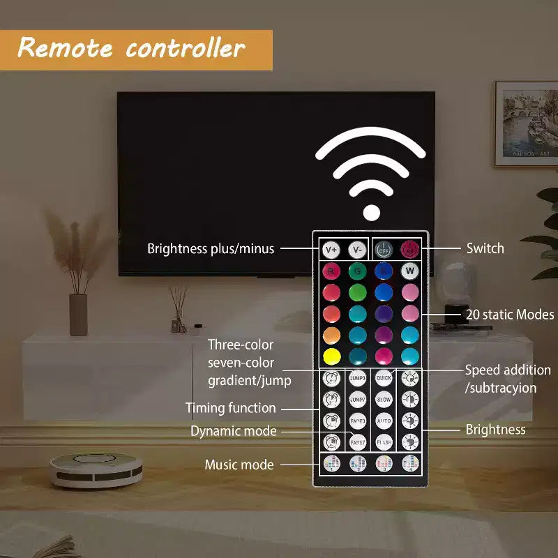 Meuble TV Mural Moderne Blanc Élégant