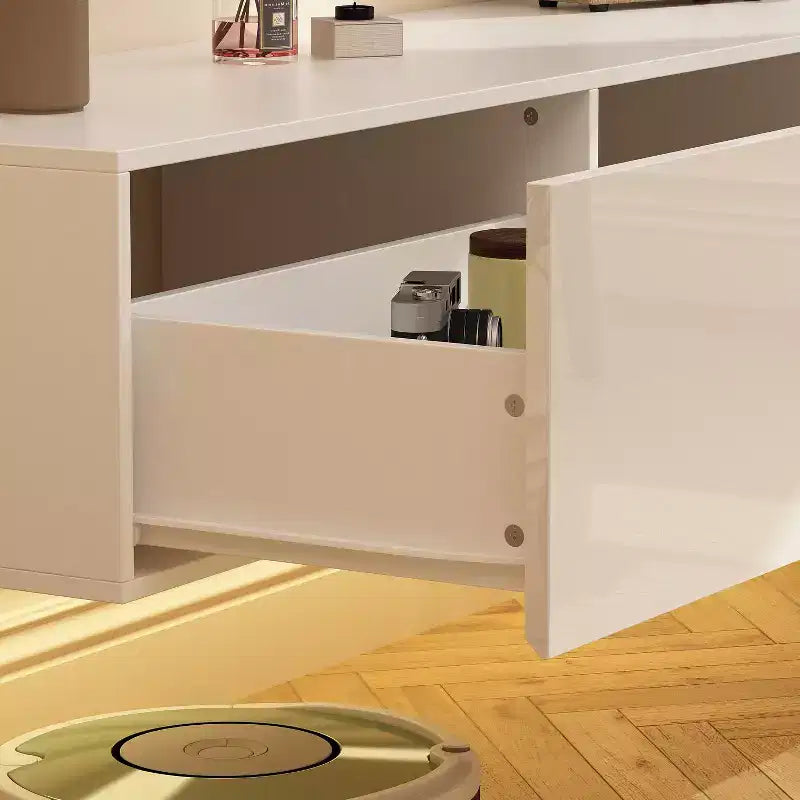 Meuble TV Mural Moderne Blanc Élégant