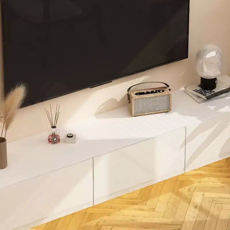 Meuble TV Mural Moderne Blanc Élégant