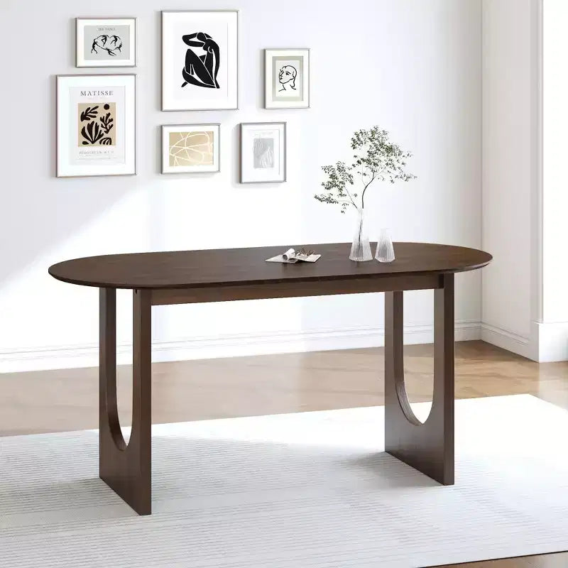 Table de salle à manger ovale avec double piédestal Tables de cuisine