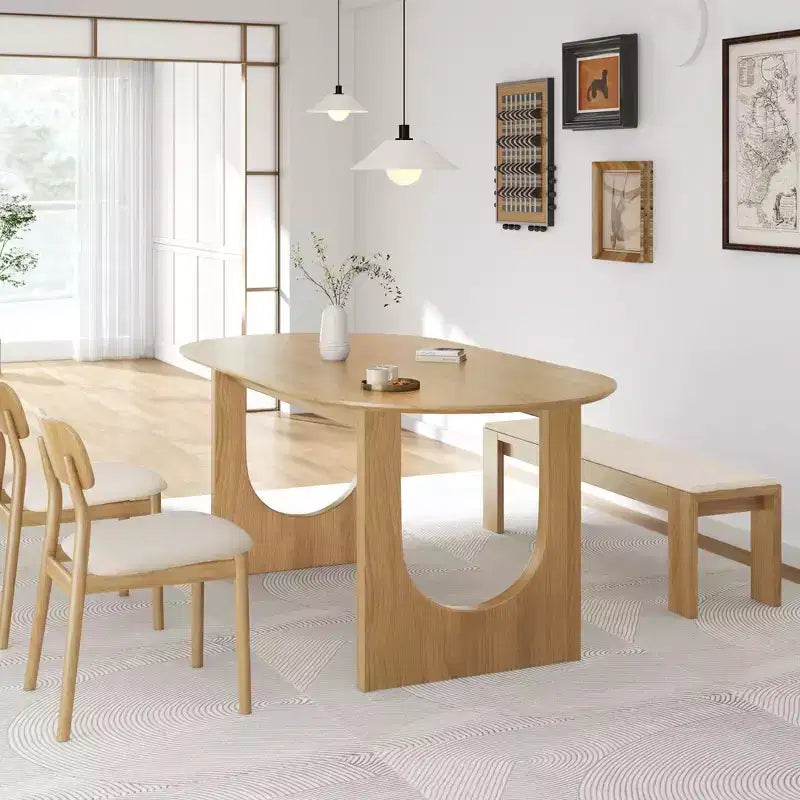 Table de salle à manger ovale avec double piédestal Tables de cuisine