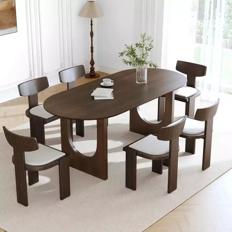 Table de salle à manger ovale avec double piédestal Tables de cuisine