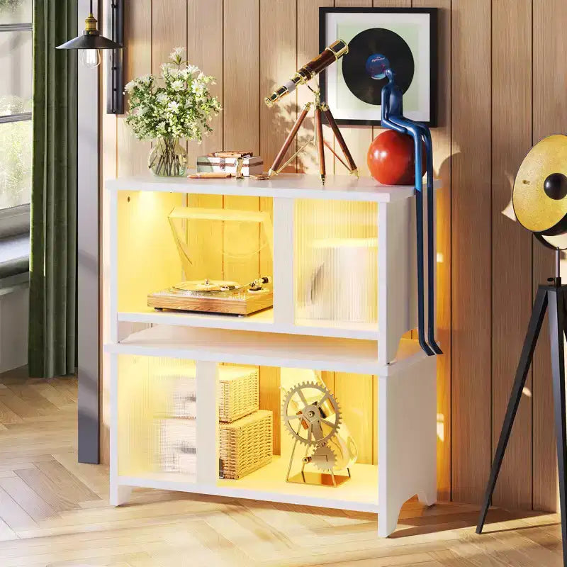 Meuble TV LED pour téléviseurs jusqu'à 65'', meuble TV extensible côte à côte ou superposable
