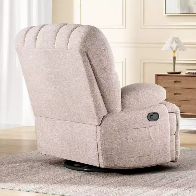 Fauteuil inclinable pivotant et berçant surdimensionné pour adultes pour le salon