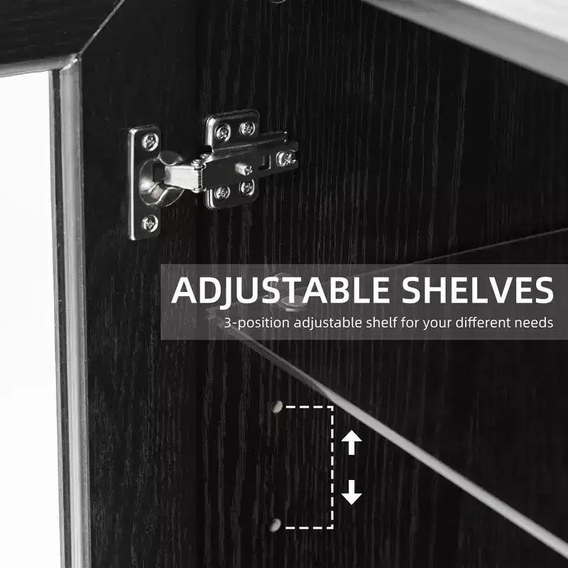 Meuble d'appoint en bois avec étagères réglables