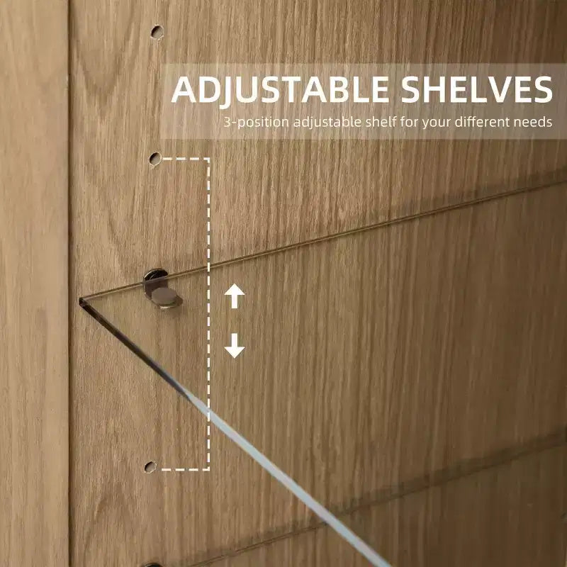 Meuble d'appoint en bois avec étagères réglables