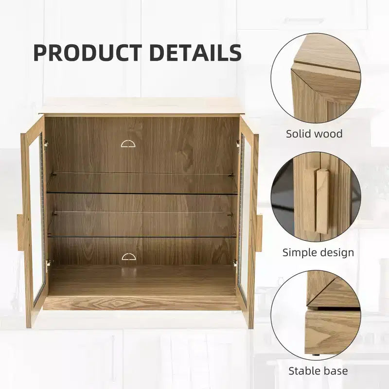 Meuble d'appoint en bois avec étagères réglables