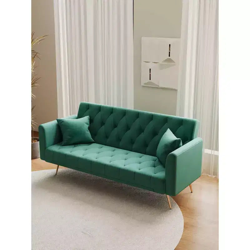 MAYEERTY Love Seat Velvet Sofa Comfortable for Living Room Bedroom Green
