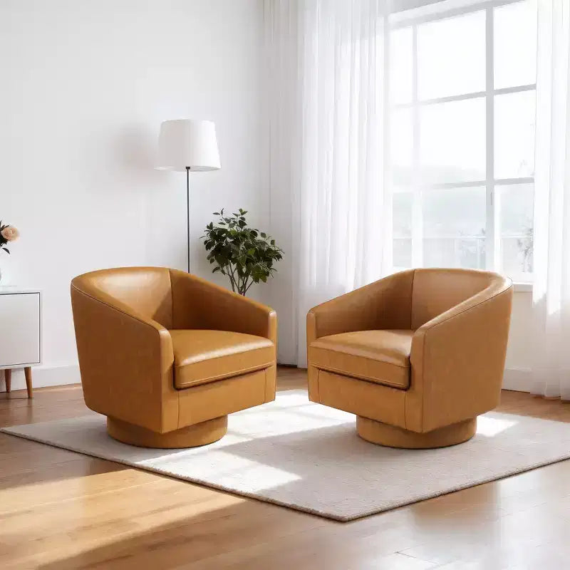 Dyonery Swivel Accent Chair Set of 1-Comfy Living Room Armchair No-Sag Foam,Swivel Accent Single Sofa for Bedroom Living Room,Office