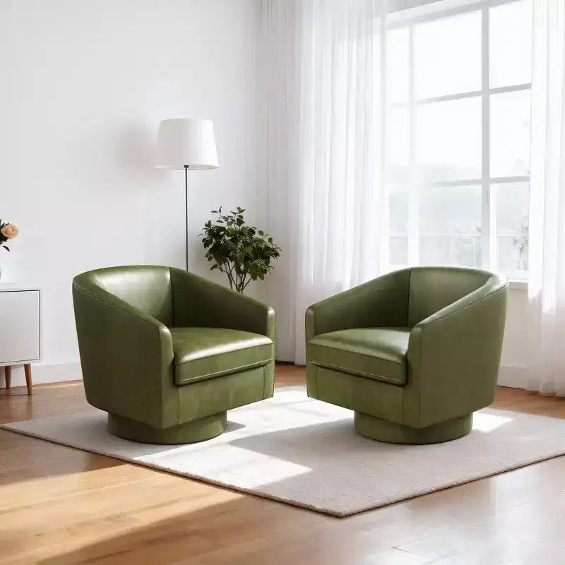 Dyonery Swivel Accent Chair Set of 1-Comfy Living Room Armchair No-Sag Foam,Swivel Accent Single Sofa for Bedroom Living Room,Office