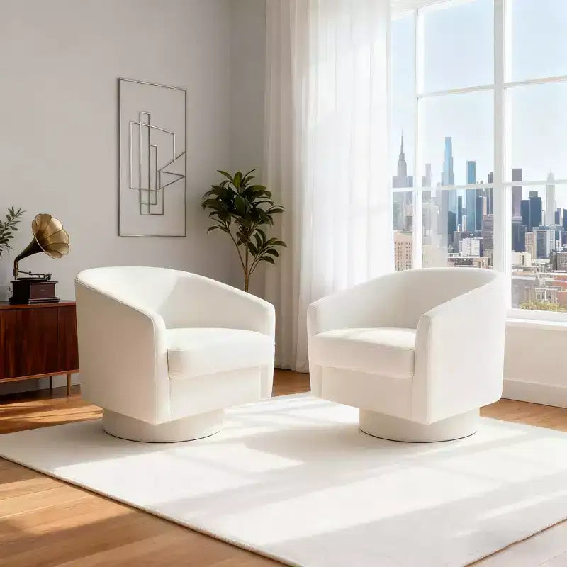 Dyonery Swivel Accent Chair Set of 1-Comfy Living Room Armchair No-Sag Foam,Swivel Accent Single Sofa for Bedroom Living Room,Office