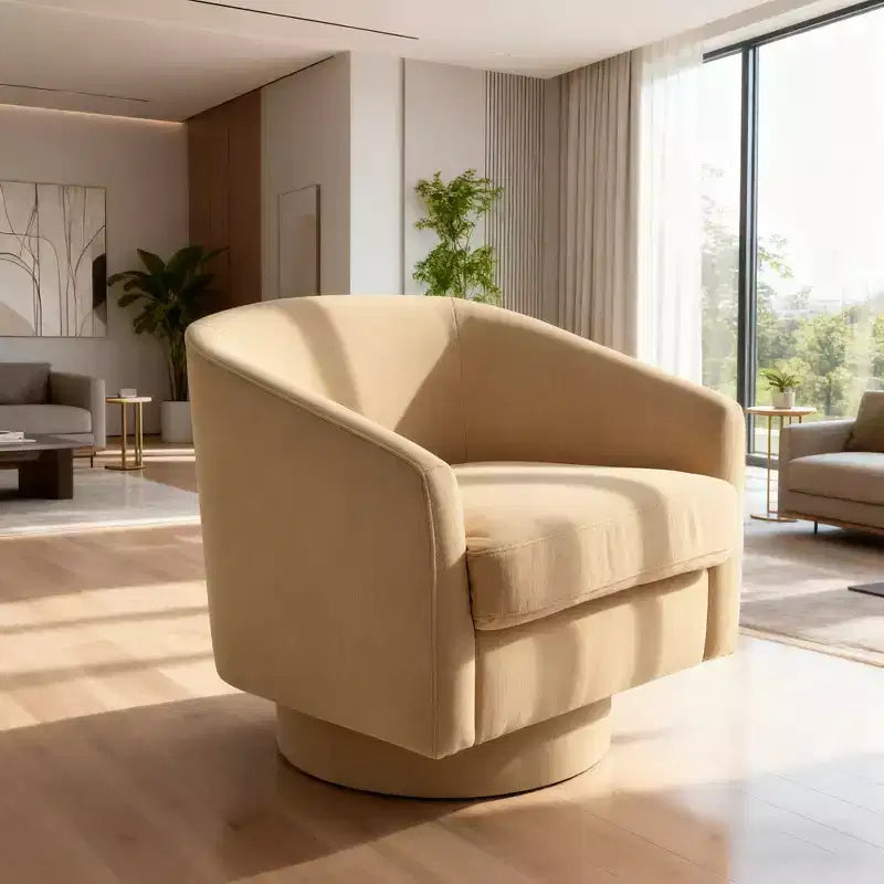 Dyonery Swivel Accent Chair Set of 1-Comfy Living Room Armchair No-Sag Foam,Swivel Accent Single Sofa for Bedroom Living Room,Office