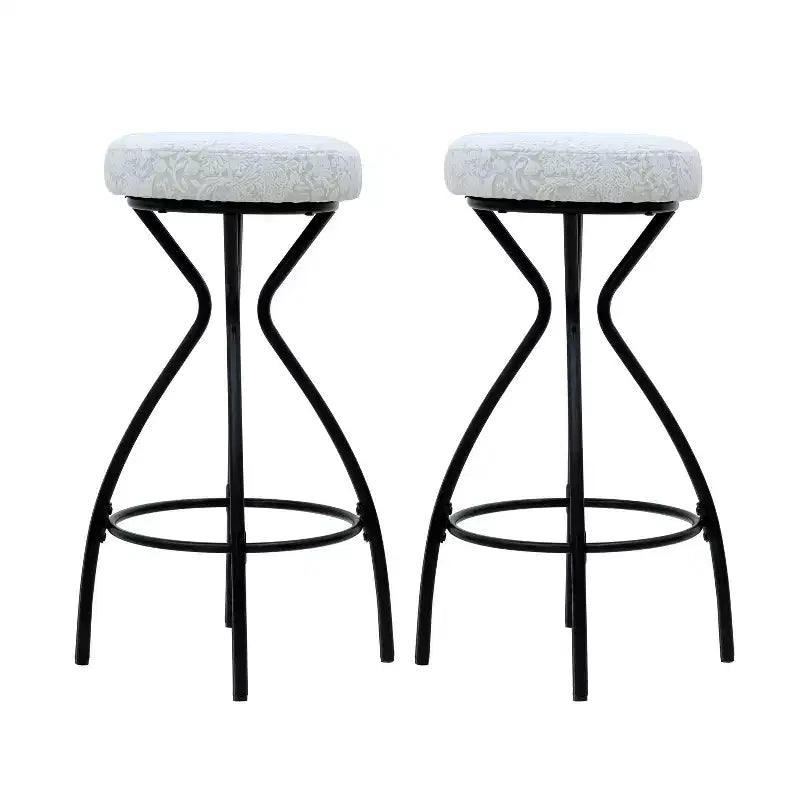 Okak Backless Modern Bar Stools Set of 2, Counter Height Barstools with Round Velvet Padded, Boho Style Counter Stools for Kitchen Island