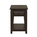 GDFStudio Bao Traditional Wooden Rectangular Chairside Table with Drawer and Open Shelf
