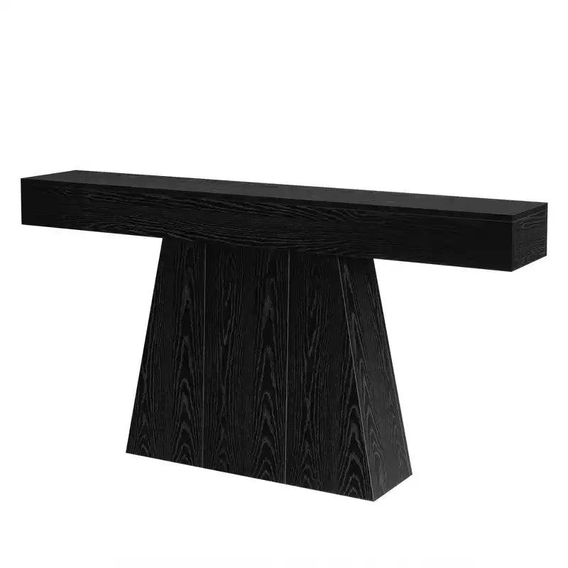 Console de ferme de 63 pouces, table de canapé d'entrée avec base trapézoïdale