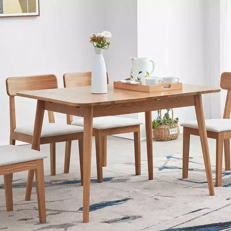 Extension Dining Table, Modern Telescopic Wooden Table for 6-8, Space-Saving Multifunctional Table for Kitchen, Dining/Living Room, Office
