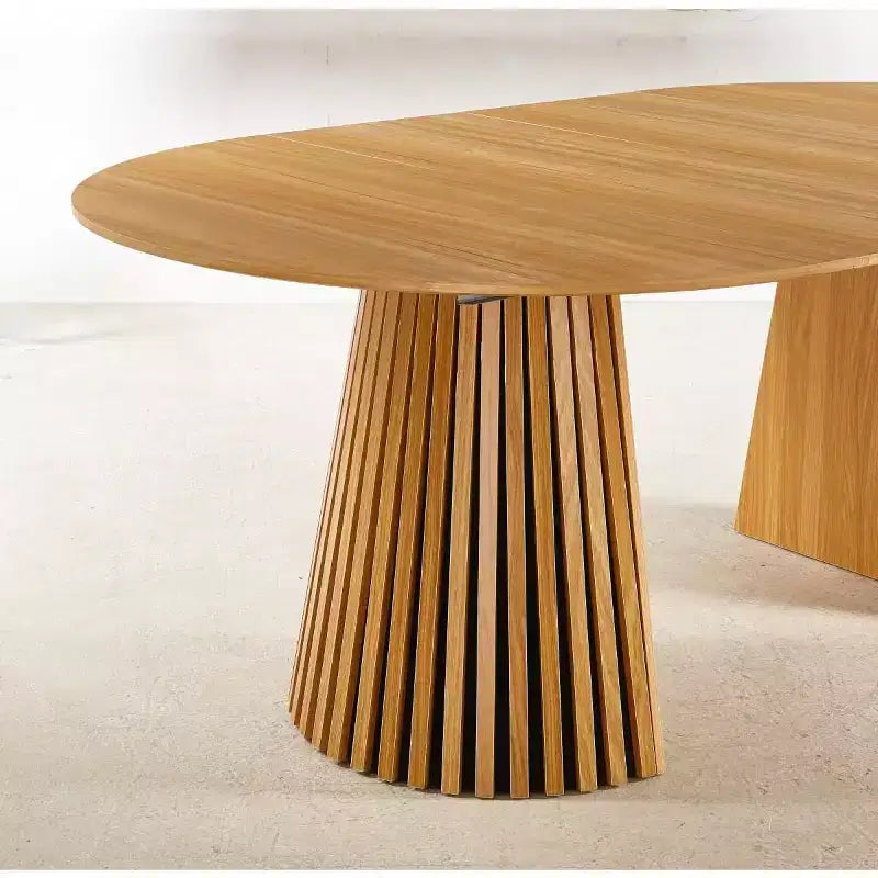 Table à manger moderne extensible 3 positions, table sur pied ronde de 117 cm convertible