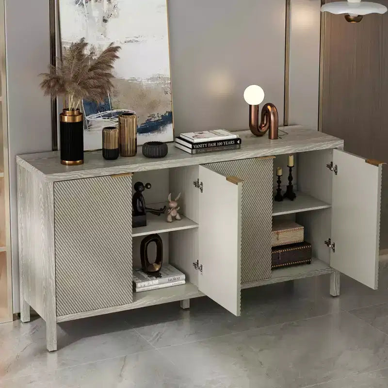 Meuble de rangement avec buffet moderne en bois à 4 portes