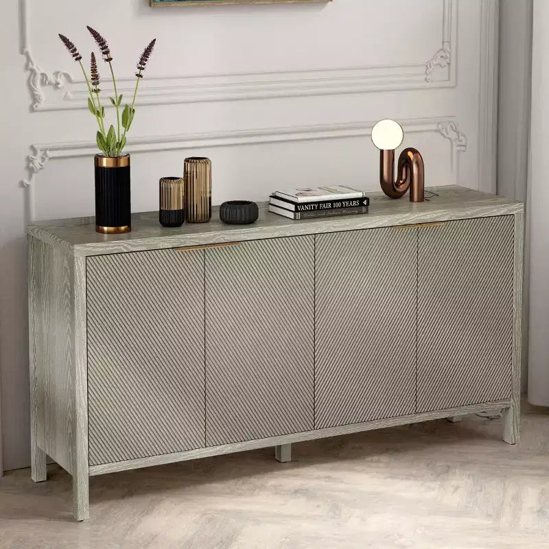 Meuble de rangement avec buffet moderne en bois à 4 portes