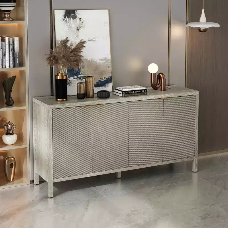 Meuble de rangement avec buffet moderne en bois à 4 portes