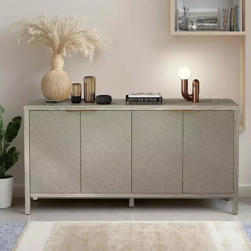 Meuble de rangement avec buffet moderne en bois à 4 portes