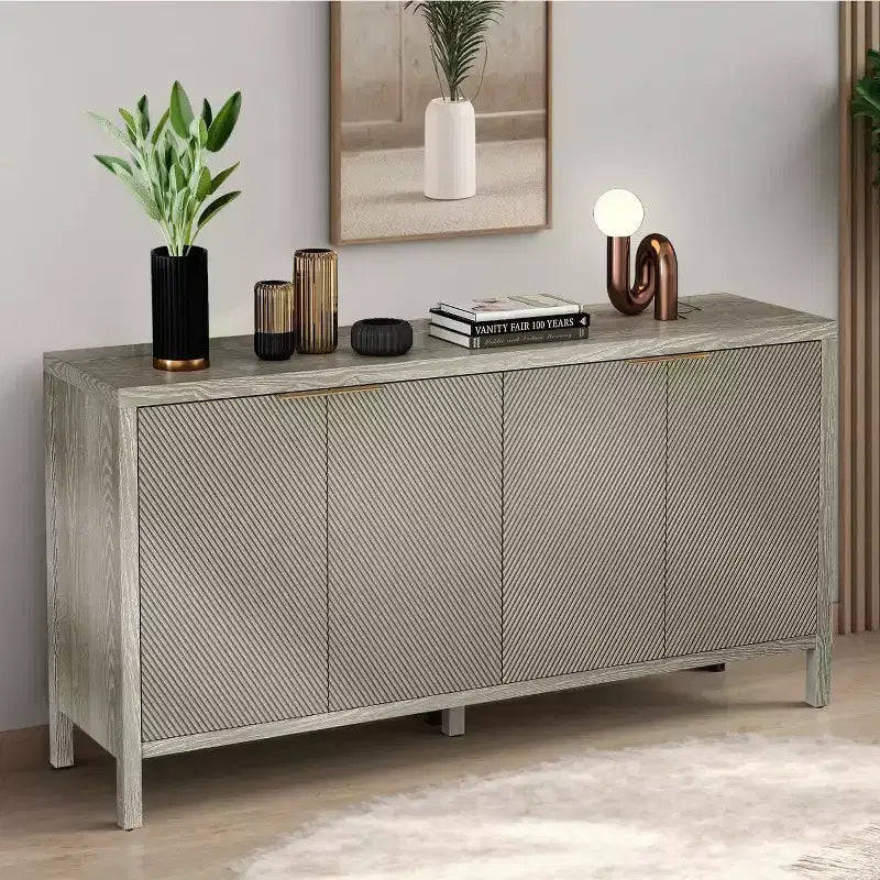 Meuble de rangement avec buffet moderne en bois à 4 portes