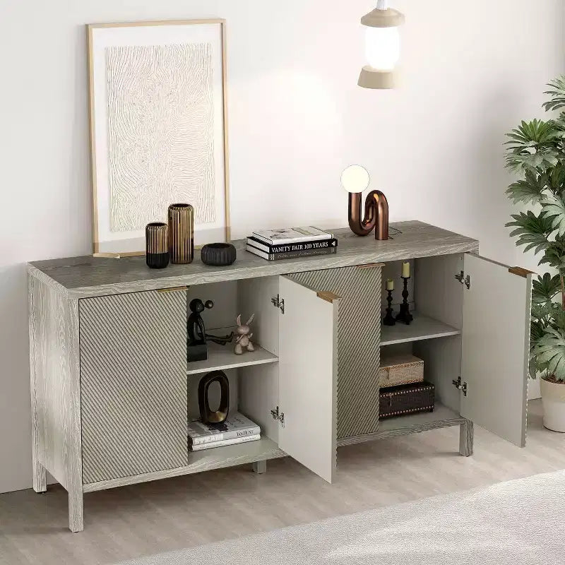 Meuble de rangement avec buffet moderne en bois à 4 portes