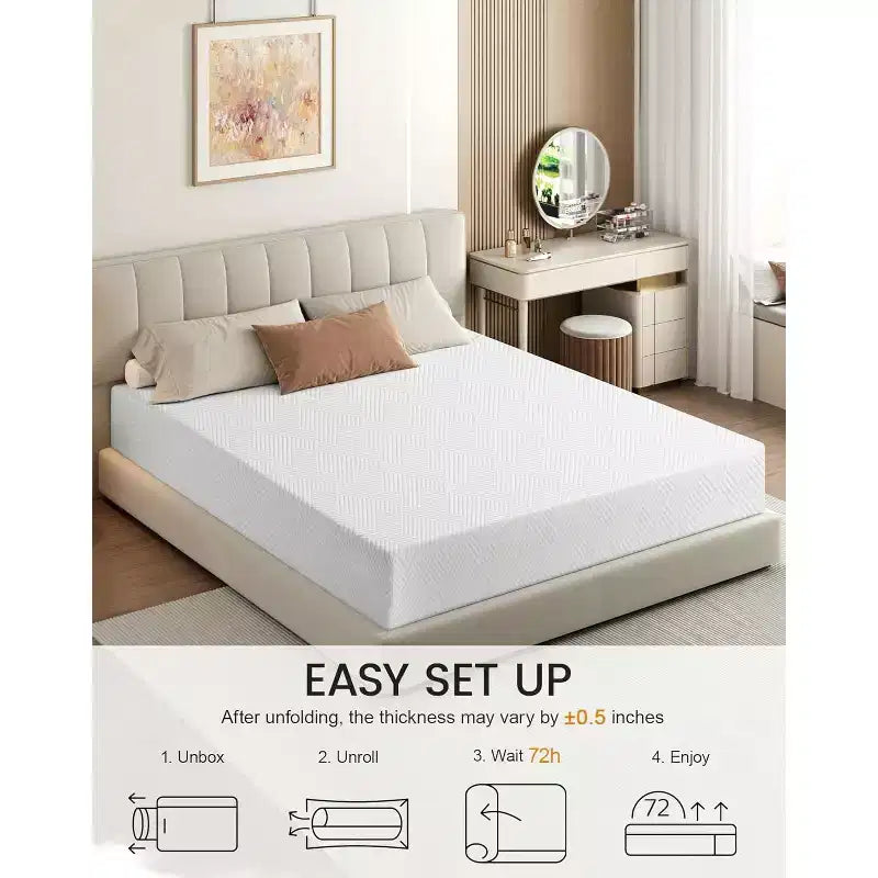 Matelas à fermeté moyenne, matelas en mousse à mémoire de forme avec gel rafraîchissant