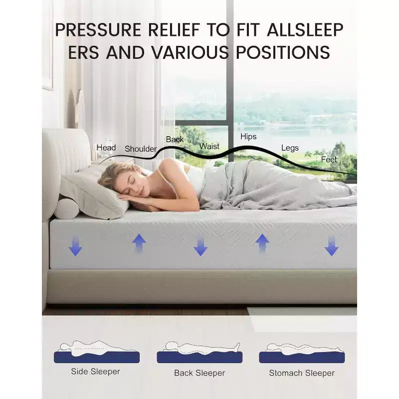 Matelas à fermeté moyenne, matelas en mousse à mémoire de forme avec gel rafraîchissant