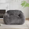 Sezze Indoor Bean Bag Chair, Gray Faux Fur