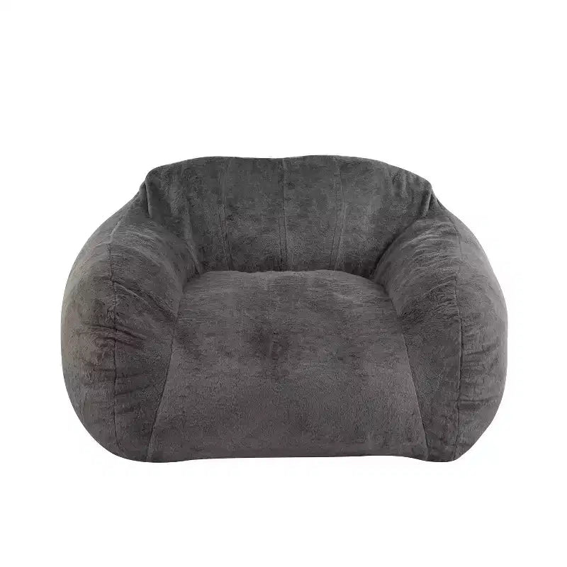 Fauteuil poire d'intérieur en fausse fourrure grise