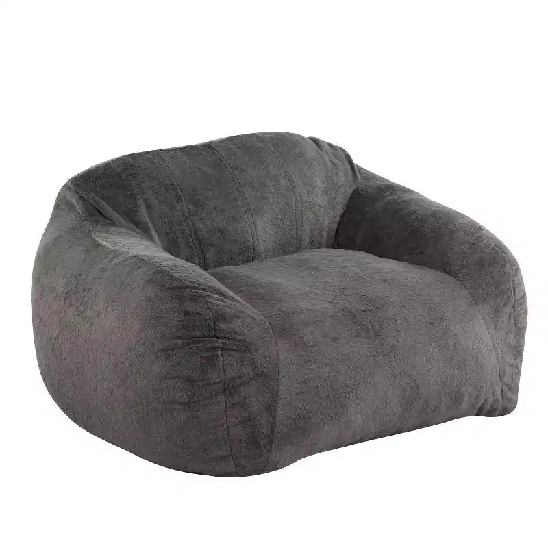 Fauteuil poire d'intérieur en fausse fourrure grise