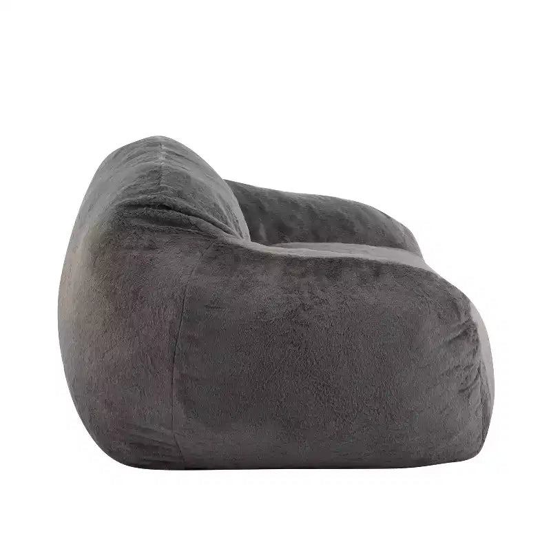 Fauteuil poire d'intérieur en fausse fourrure grise