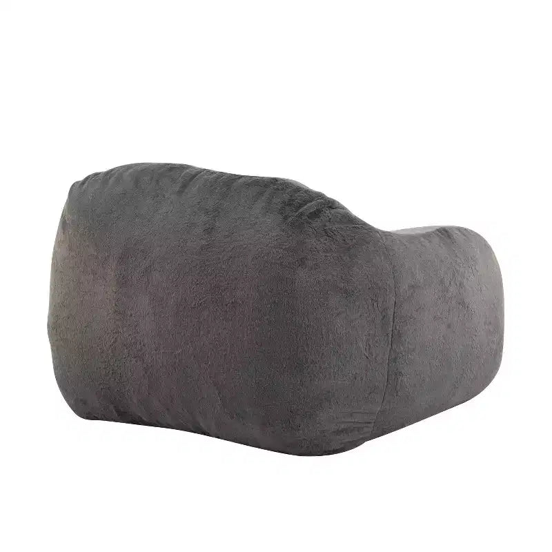 Fauteuil poire d'intérieur en fausse fourrure grise