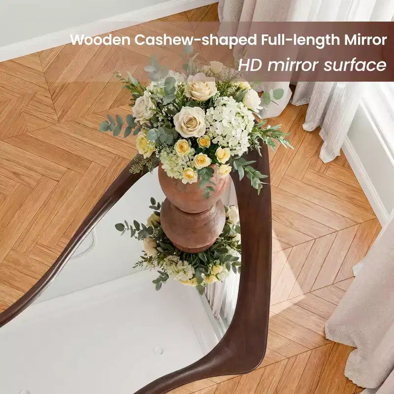 Miroir asymétrique pleine longueur, miroir décoratif à poser, miroir de salle de bain moderne