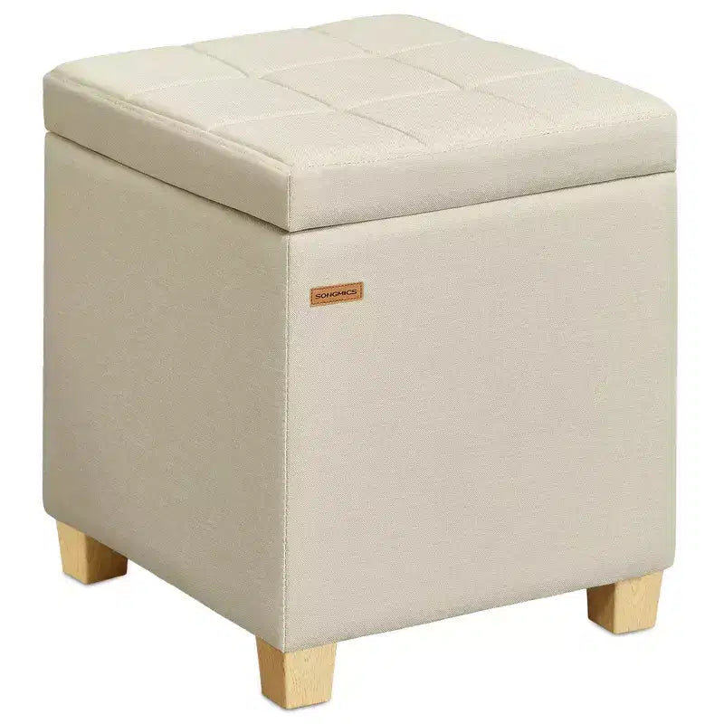 Ottoman de rangement carré, Repose-pieds avec pieds, Cube ottoman