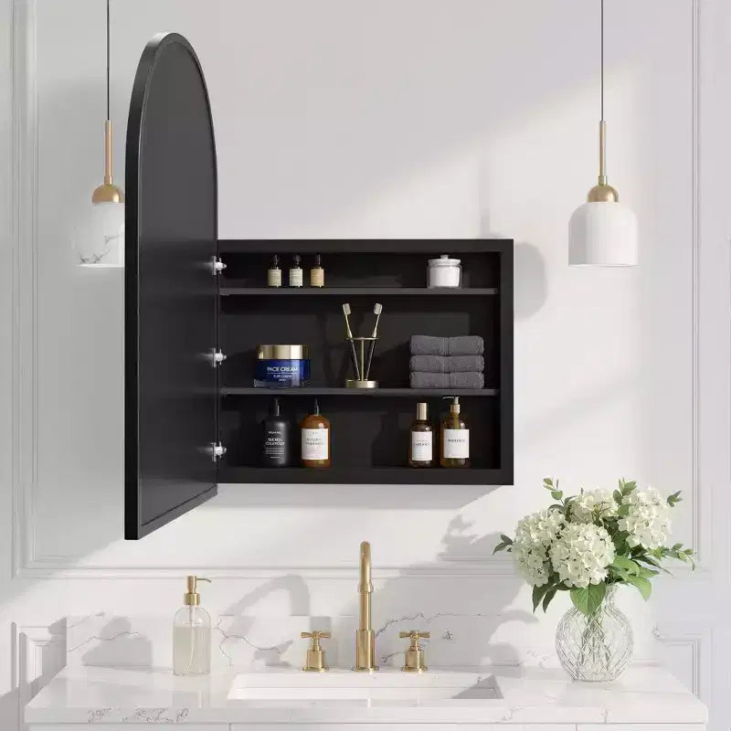 Armoire à pharmacie à miroir arqué Armoire de toilette à miroir encastré