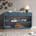 ModernLuxe Curved Console Table Entryway Table Sofa Side Table Display Stand Accent Table with 3 Soft-Close Drawers &amp; 2 Open Shelves