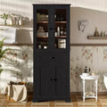 Clihome 67.57 Tall Bathroom Storage Cabinet with Adjustable Shelves &amp; Drawer  Modern Freestanding Linen Tower, Soft-Close Design